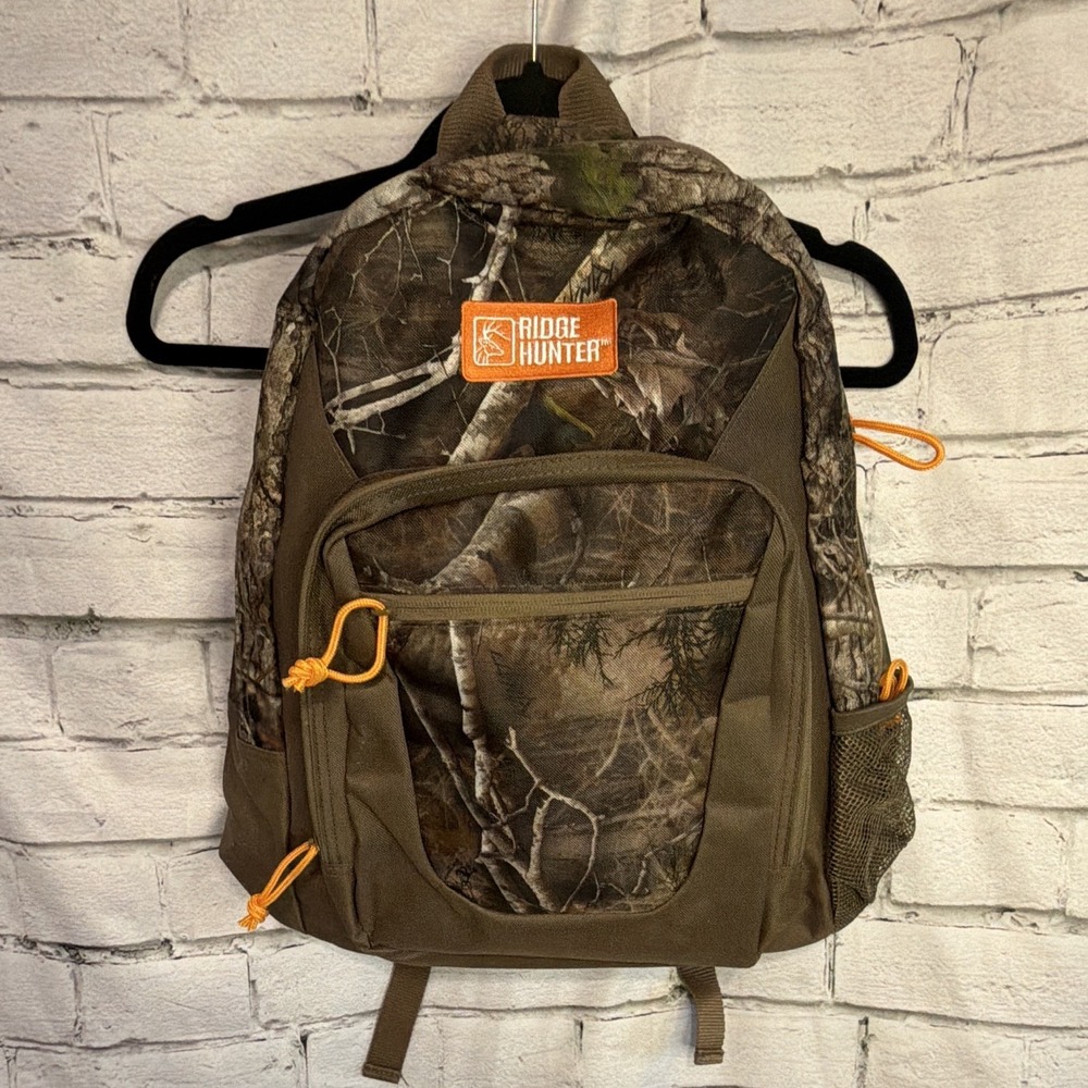 Ridge Hunter Cabela's Camouflage Backpack Padded Straps Pockets Mesh Pouch EUC